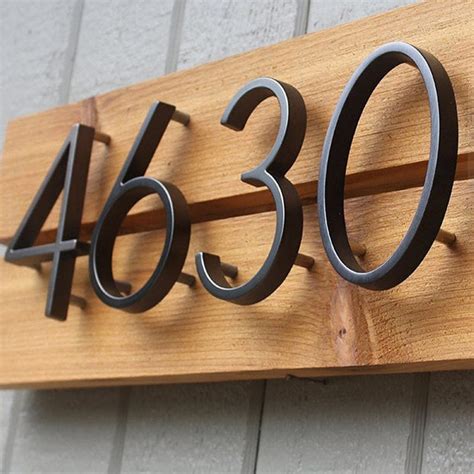 house numbers metal modern|5x22 house numbers black.